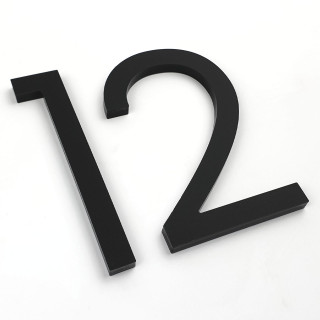 Moderne schwarze Hausnummer 12 cm hoch